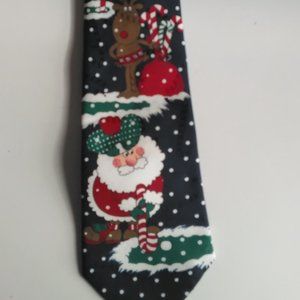 Yule Tie Greetings Hallmark Christmas Tie Santa and Reindeer Playing Golf